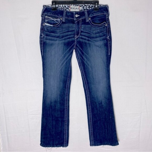 Ariat Med Dark Wash Mid Rise Blue Boot Cut Jeans 31